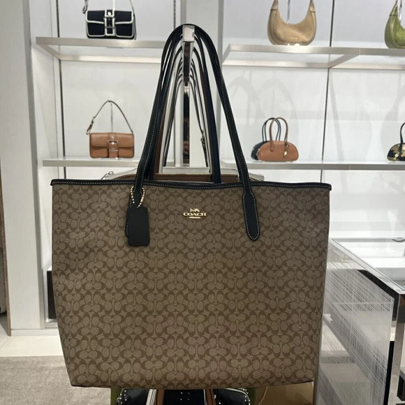 COACH Micro Signature Canvas City Tote Bag CJ942 IMCBI